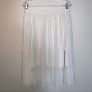 RACHEL Rachel Roy White Pleated Midi Skirt